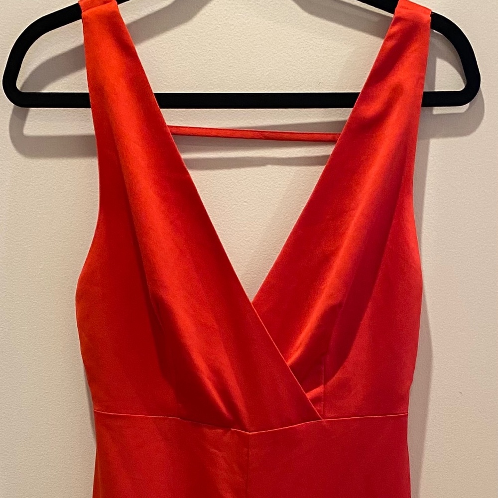 Francesca’s Red Satin Jumpsuit